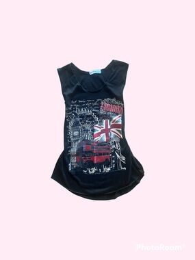 Black London Graphic Tank Top